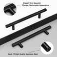 thumbnail image 4 of knobelite 30 Pack 102mm(4inch) Hole Centers Cabinet Handles Stainless Steel Kitchen Cabinet Door Handles and Pulls Cabinet Knobs Length 162mm(6.37inch) Matte Black, 4 of 5