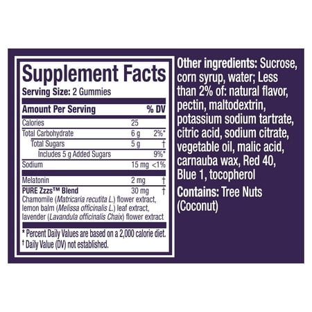 Vicks ZzzQuil Pure Zzzs Sleep Aid, Melatonin Gummies, Melatonin 1mg for Sleep Support, 48 Count