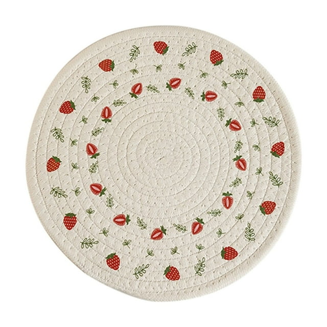 Sets de Table Ronds Tissés, Sets de Table Isolés Tissés Imprimés, Sets de Table Ronds pour Bols, Sets de Table pour Table Ronde