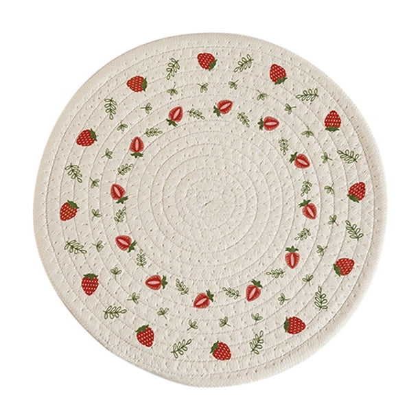 Yhmxh Utensilios de cocina Manteles individuales tejidos aislantes, manteles individuales estampados, manteles redondos para ollas y cuencos. Muebles para cocina Accesorios de cocina