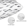 thumbnail image 3 of Fuzoiu Cute Shark Print Pillow Case with Hidden Zipper,Pillow Covers,Soft and Comfortable Pillowcase-20"x30", 3 of 6