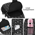 thumbnail image 4 of Sling Backpack,Black White Halloween Bat Moon Spider Pattern Sling Bag with Water Bottle Holder,Waterproof Sling Bag for Men/Women with Headphone Jack for Hiking,Travel, 4 of 6