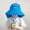 Blue, variant on SGFCWSX Boys Sun Hat Wide Brim UV Protection Neck Flap Chin Strap Breathable Summer Outdoor Beach Bucket Hats for Kids Blue Free Size