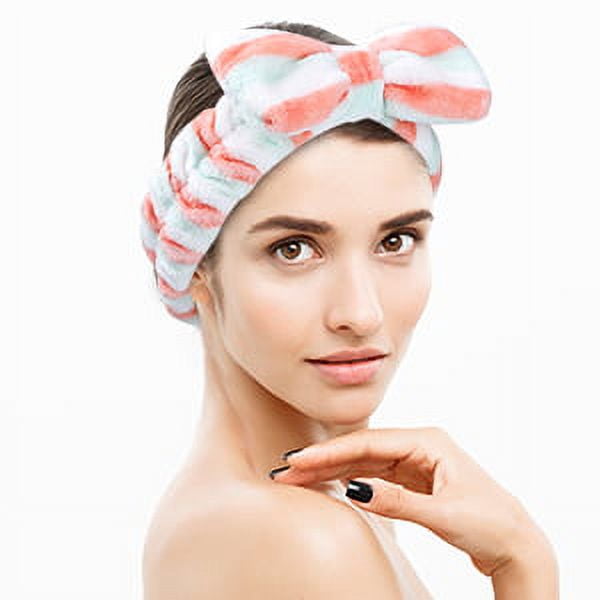 8 Pack Spa Headband, Coral Fleece Makeup Headband Cosmetic  display picture 2