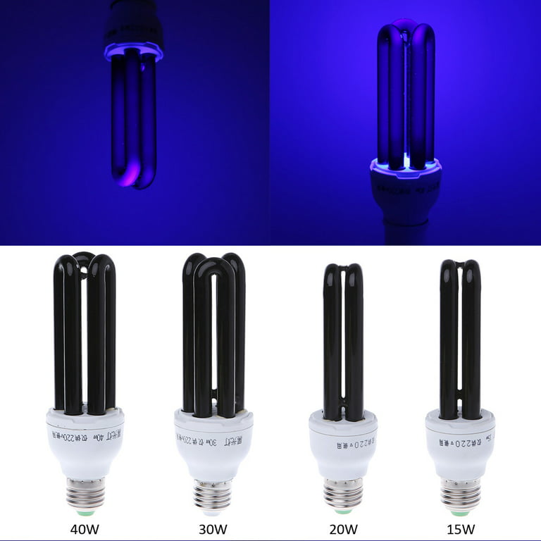 40W E27 220V Blacklight Low Energy 395nm UV Light Bulb Screw Ultraviolet  Lamp