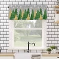 thumbnail image 4 of Christmas Tree Valances for Windows Winter Snowflakes Green Gold Tree Grey Bottom Rod Pocket Curtain Valance Window Treatment Short Curtains for Kitchen Living Room, 58"x16", 4 of 5