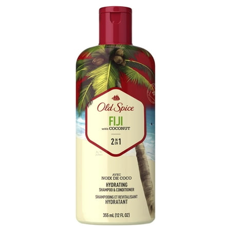 Old Spice Fiji with Coconut Men's 2 in 1 Hydrating Shampoo & Conditioner, 12 fl (Best Way To Shampoo And Condition Hair)