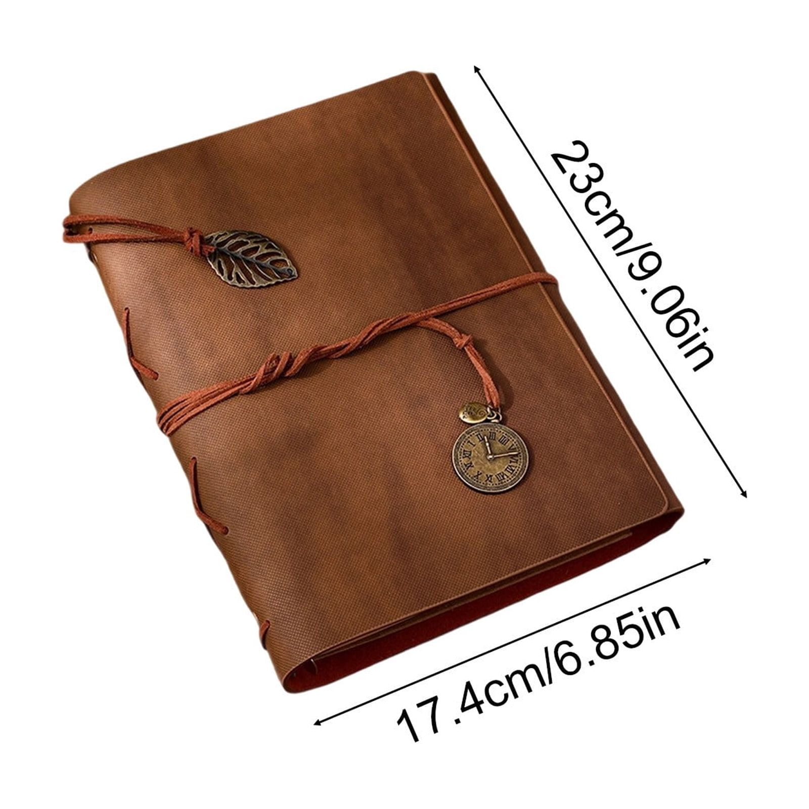 ZYXWVU Vintage Leather Photo Album Journal Loose Leaf Scrapbook with Charm Travel Couple Memory Keepsake Diary Creative Gift