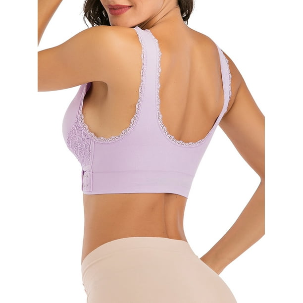 ALING Lace Sports Bra Women Adjustable Front Cross Side Buckle Sports Bra  Yoga Running Bras Workout Gym Sports Bras 
