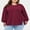 Red, variant on DOKOTOO Plus Size Sweatshirts for Women Long Sleeve V Neck Oversized Drop Shoulder Solid Pullover Tops(1X-5X)