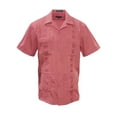 thumbnail image 1 of Gravity Threads Mens Guayabera Summer Shirt - Coral - 4X-Large, 1 of 2