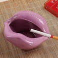 thumbnail image 2 of Cenicero europeo con bonitos labios morados, personalidad creativa, cerámica, color morado ER, 2 of 3
