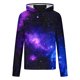 thumbnail image 3 of Ceisia Galaxy Print Hooded Top Men's Slim Fit Long Sleeve UV Protective Face Mask Shirt Blue L Gifts, 3 of 5