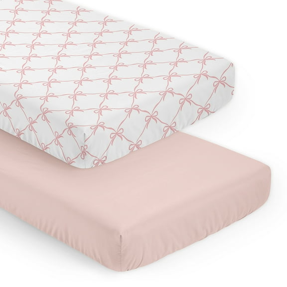 Sweet Jojo Designs Ballerina and Ballet Bows Girl Fitted Crib Sheets Set 2 Piece