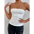 thumbnail image 6 of Women'S Tube Tops Strapless Going Out Crop Tank Top Ruched Bandeau Outfits Sleeveless Y2K Shirts White XS, 6 of 9