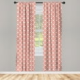thumbnail image 2 of Ambesonne Floral 4-Panel Curtains, Flower Like Silhouettes Art, 56"x95", Dark Salmon White, 2 of 4