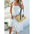 thumbnail image 6 of Women Summer Sleeveless Halter Maxi Dress 2025 Casual Flowy Wedding Guest Cocktail Beach Vacation Dresses White L, 6 of 8