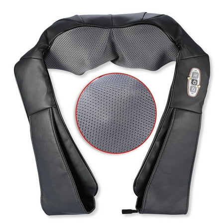 Qiilu Infrared Heated Full Body Massager Electronic Shiatsu Back and Neck Massager with Heat and Deep Tissue Kneading for Neck Shoulders Wrist Hip Legs on Office Home Car