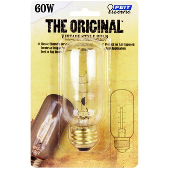 Feit Electric 60T12 60W Clear Vintage Bulb