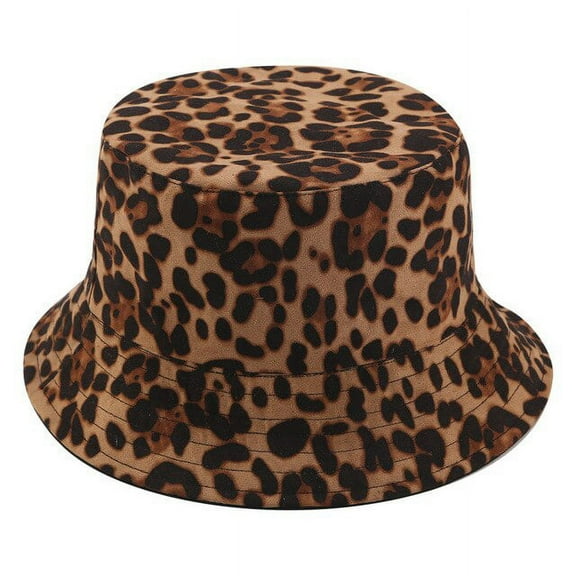 CoCopeanut 2019 Leopard Mencetak Ember Topi Topi Outdoor Perjalanan Topi Matahari Topi Topi untuk Wanita Wanita Topi Di Musim Gugur Musim Dingin girls'gifts