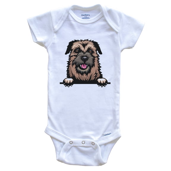 Border Terrier Dog Breed Cute Baby Bodysuit, 0-3 months white