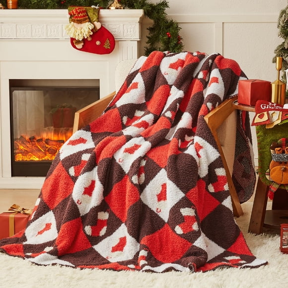 Manta CYMULA Christmas Knit 127 x 152 cm, acogedora y suave