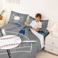 thumbnail image 3 of Erosebridal Kids Cartoon Baseball Full Size Sheets, Sports Gaming Bed Sheets, Dimgray Blue, 4pcs, 3 of 5