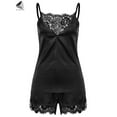 thumbnail image 6 of PULLIMORE Women Pajama Sets Sexy Lingerie Lace Sleepwear Cami Shorts Set V Neck Nightwear (XL, Black), 6 of 8