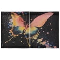 thumbnail image 2 of BZSMCE Set of 2 Pieces Kitchen Window Curtain Fashion Floral Galaxy Butterfly Printed 27x24in/27x36in, 2 of 9