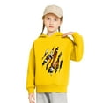 thumbnail image 5 of fnnxnal Little Girls 6T Yellow Hoodie - Tiger Claw Print Playful Kids Hooded Sweatshirt, Durable for Active Play, Easy Care, 5 of 5