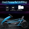 thumbnail image 5 of Simzone Go Kart for Kids 24V Battery 300WX2 Motors Pedal On Foot Go Cart 8MPH High Speed Drifting Car with Slow Start Function Music Elastic Durable Tires, Blue, 5 of 7