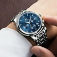 thumbnail image 5 of OLEVS Watches for Men, Mens Watches Gifts for Men Chronograph Analog Quartz Luxury Casual Classic Diamond Waterproof Luminous Stainless Steel Reloj para Hombre Blue Dial, 5 of 13