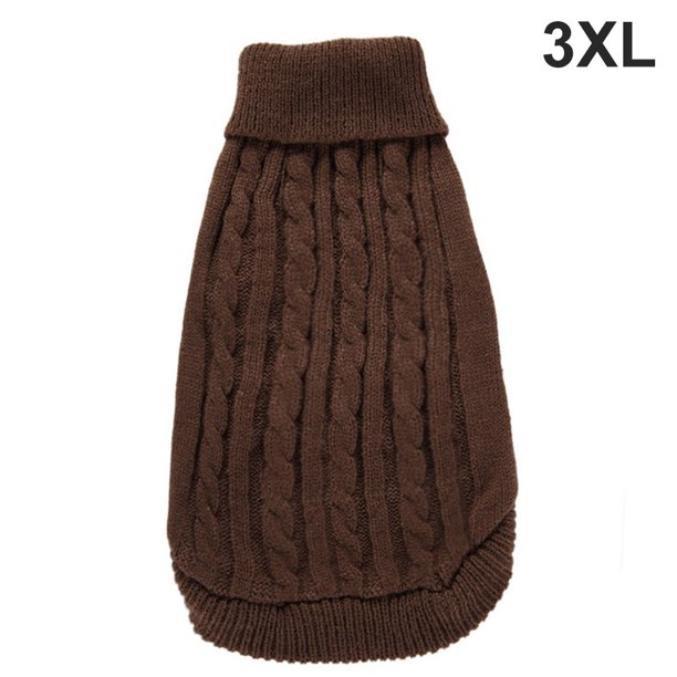 Methold Jersey de Navidad para mascotas, suéter de punto cálido de Color sólido, ropa de otoño e invierno Ropa para mascotas Café 3XL Methold PT000154-03
