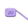 thumbnail image 2 of Silicone Headphone Storage Bag, Bow-Knot Decor Pouch, Portable Accessory Organizer, with Hanging Rope, Cute Mini Storage Case for Keys Cables Lipstick Daily Small Item Arrangement, 2 of 6