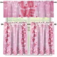 thumbnail image 4 of Valentine''s Day Curtain Valance Pink Love Heart Rod Pocket Kitchen Tier Curtains Valance Set 3 Piece Valentien''s Day Decor Window Curtain Valance Tier Set (54Wx18L&28Wx36L), 4 of 6