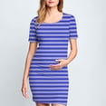 thumbnail image 2 of Robe de Maternité pour Femmes, Style Mi-Mollet Plissé à Imprimé avec Manches Courtes et Encolure Ronde, Mélange Polyester-Spandex, Coupe Confortable Extensible, Idéale pour les Séances Photo de Grossesse Ou les Occasions Formelles, 2 of 6