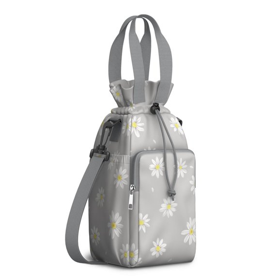 Water Bottle Carrier Bag with Adjustable Strap, Lightweight Drawstring Bottle Holder for Travel & Outdoor Use