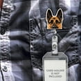 thumbnail image 4 of WIRESTER Animal Design Key Card Holder Belt Clip Reel Id Badge Retractable, Black Tan German Shepherd Dog, 4 of 5