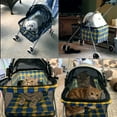 thumbnail image 2 of YRLLENSDAN Sun-Proof Pet Stroller for Small Dog 10 lbs Dog Stroller for Medium Dog 30 lbs Cat Stroller for 2 Cats Puppy Stroller with Bottle Holder and Sponge Pad,Plaid, 2 of 7