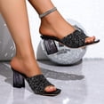 thumbnail image 2 of Wensltd High Heels for Women Summer Open Toe Elegant Dressy Walking Party Evening Heels Comfort Fashion Stylish Shoes Black, 2 of 9