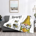 thumbnail image 2 of Honeii Gnome Sweet Honey print throw blanket, crafted from cozy cotton flannel, offers versatile home decor as a bedding suitable for all seasons.-50"x40", 2 of 6
