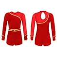 thumbnail image 4 of inhzoy Kids Girls Gymnastics Leotard Mesh Patchwork Biketards Dance Athletic Sports Unitards Red 14, 4 of 4
