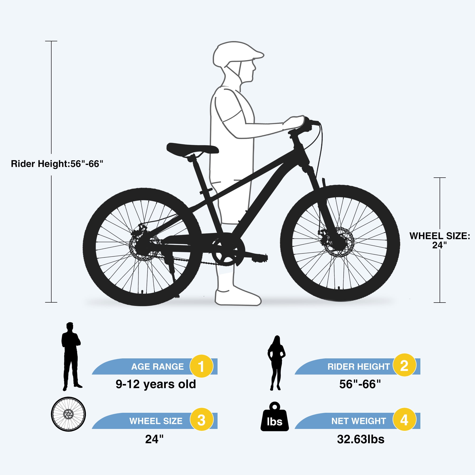Aukfa 24" Kids Mountain Bike with Suspension Fork, Disc Brakes, MTB Frame, Ages 9–12,Blackish Green