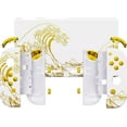 thumbnail image 3 of eXtremeRate Back Plate for Nintendo Switch Console, NS Joycon Handheld Controller Housing Shells with Full Set Buttons, DIY Shell for Nintendo Switch - The Great GOLDEN Wave Off Kanagawa - White, 3 of 8