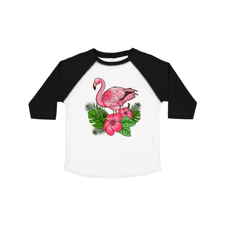 

Inktastic Flamingo with Tropical Flowers Gift Toddler Boy or Toddler Girl T-Shirt