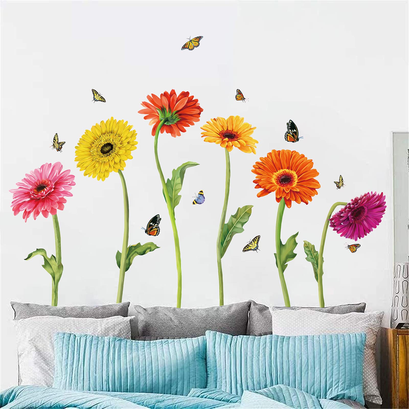 格安販売中 decalmile Garden Flower Wall Stickers Chrysanthemum Butterfly Wall  Decals B 壁紙 - www.aidija.lt