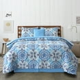 thumbnail image 6 of Reversible Queen Comforter Set, 5 Piece Microfiber Down Alternative Comforter Queen Size (Aztec Sky), 6 of 9