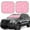 Breast Cancer Awareness, variant on Naloa Blue and White Butterflies 2 Piece Foldable Car Sun Shades, Car Windshield Sunshade, Front Window Sunshade for Car, Truck, SUV - Medium
