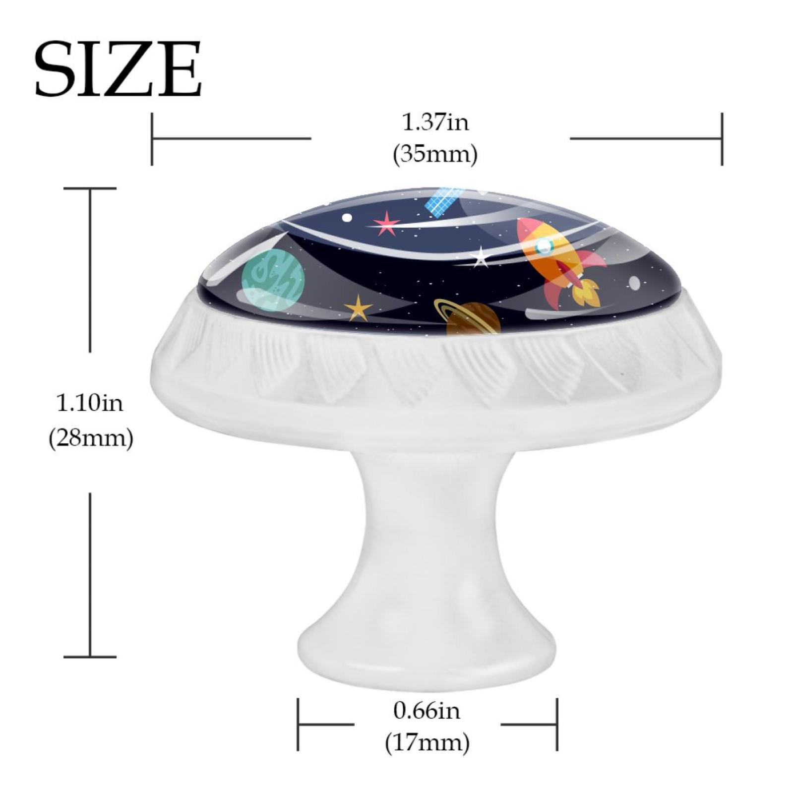 4 Pcs Spaceship Stars Planets Knobs for Kitchen Cabinet Cupboard Dresser Bookcase Drawer Pulls Handles Round Home Decor
