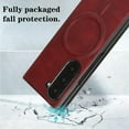 thumbnail image 6 of 2 In 1 Functuon Case for Samsung Galaxy Z Fold 6, PU Leather Detachable Magnetic Card Bag, Support Magnetic Wireless Charger, Shockproof Protective Lightweight Cover for Galaxy Z Fold 6, Winered, 6 of 6